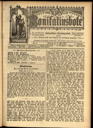 Erste Ausgabe vom Sonntag, den 18. Mai 1902.
