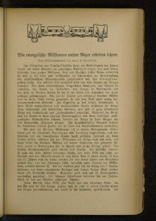 Wie evangelische Missionare unsere Neger arbeiten lehren.