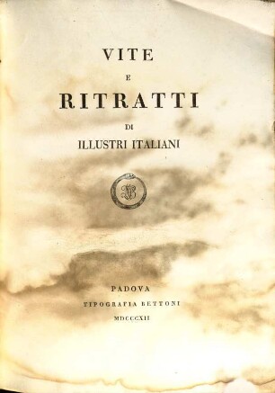 Vite e ritratti di illustri Italiani, [1]