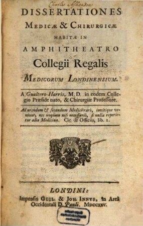 Dissertationes medicae et chirurgicae