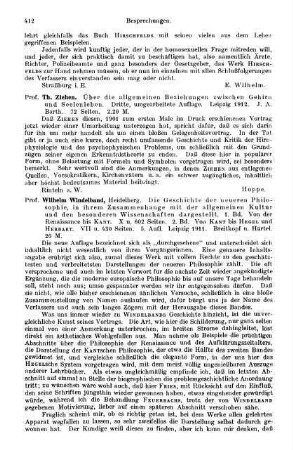 412, Th. Ziehen. Über die allgemeinen Beziehungen zwischen Gehirn und Seelenleben. 1912