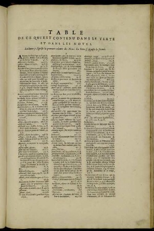 Table De Ce Qui Est Contenu Dans Le Texte Et Dans Les Notes