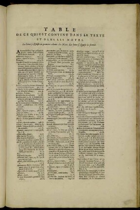 Table De Ce Qui Est Contenu Dans Le Texte Et Dans Les Notes