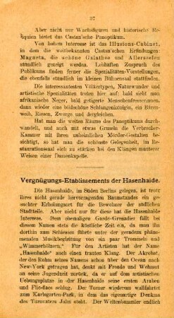Vergnügungs-Etablissements der Hasenhaide.