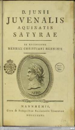 D. Iunii Iuvenalis Aquinatis Satyrae