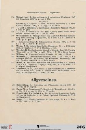 Allgemeines (Nr. 587-608)