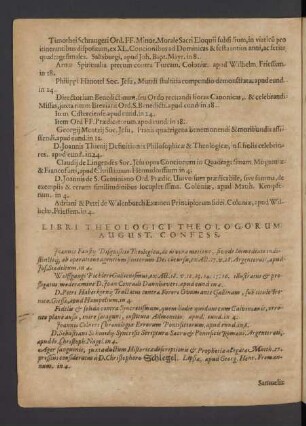 Libri Theologici Theologorum August. Confess.