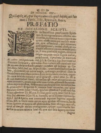 Praefatio De Occasione Scripti.