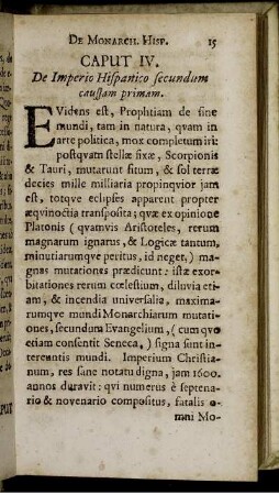 Caput IV. De Imperio Hispanico secundum caussam primam.
