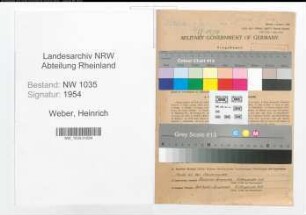 Entnazifizierung Heinrich Weber , geb. 27.02.1907 (Steiger)