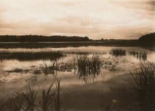 Oberlausitz. Bernsdorf-Großgrabe. Blick über den Langen Teich nach dem Dorf Großgrabe