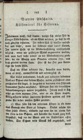 Vierter Abschnitt. Hülfsmittel für Erfrorne.
