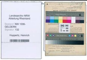 Entnazifizierung Heinrich Huppertz , geb. 16.12.1919 (Kaufm.Angestellter)