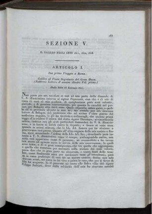 Sezione V. Il Galileo Negli Anni 1611, 1612, 1613.