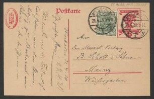 Brief an B. Schott's Söhne : 21.04.1920