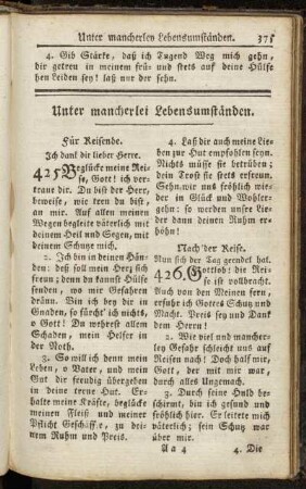 Unter mancherlei Lebensumständen.