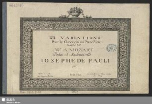 XII. Variations Pour le Clavecin ou Pianoforte