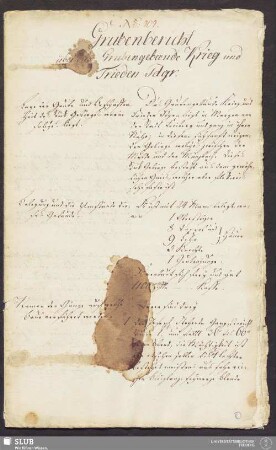Grubenbericht über das Grubengebaeude Krieg und Frieden Fdgr. - 17.6311 4.