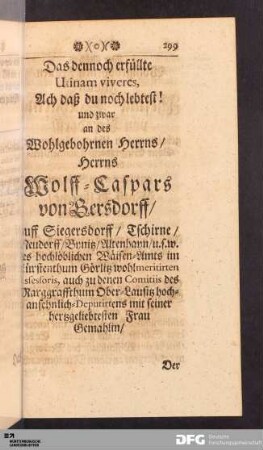 [XV.] Das dennoch erfüllte Utinam viveres...