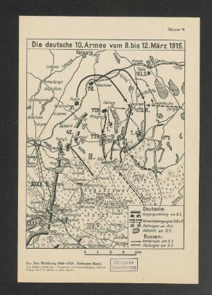 Skizze u. Die deutsche 10. Armee vom 8. bis 12. März 1915.