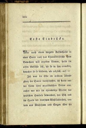 Erste Eindrücke.