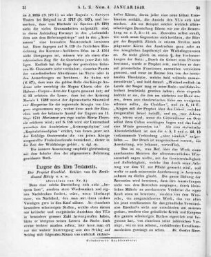 Hitzig, F.: Der Prophet Ezechiel. Leipzig: Weidmann 1847. (Kurzgefasstes exegetisches Handbuch zum Alten Testament. Lfg. 8) (Beschluss von Nr. 3.)