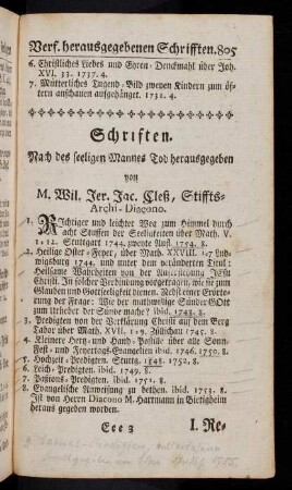805, Schriften