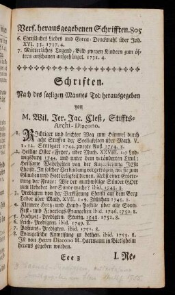 805, Schriften