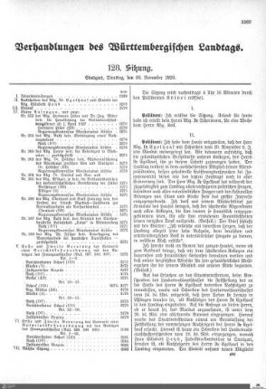 128. Sitzung, Stuttgart, 30.11.1926