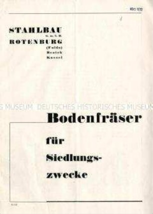 Bodenfräser für Siedlungszwecke