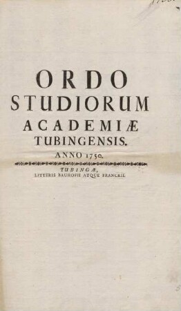 Ordo studiorum Academiae Tubingensis