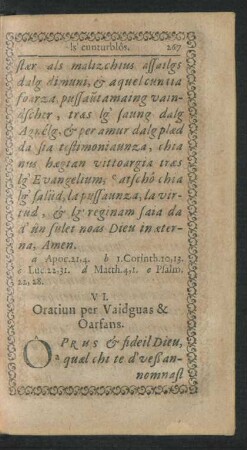 VI. Oratiun per Vaidguas & Oarfans.