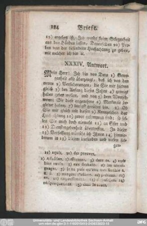 XXXIV. Antwort.