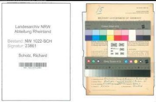 Entnazifizierung Richard Scholz , geb. 05.09.1911 (Tierpfleger)