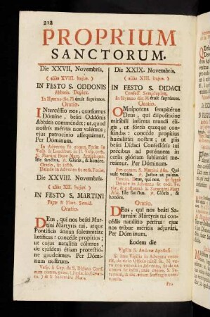212-261, Proprium Sanctorum.