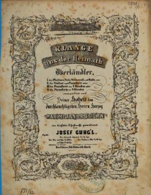 Klänge aus der Heimath : Oberländler ; op. 31