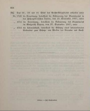 94. Das 38., 39. und 40. Stück des Reichs-Gesetzblatts enthalten unter ...