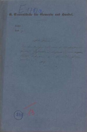 Patent des Werkmeisters Friedrich Geßwein in Cannstatt auf eine Konstruktion von Brennöfen für Tonwaren