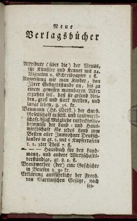Neue Verlagsbücher.