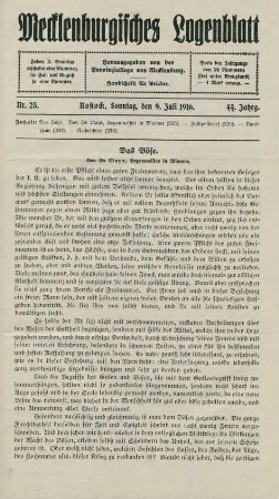 Nr. 23. Rostock, Sonntag, den 9. Juli 1916.