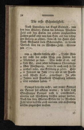 Die erste Schwierigkeit.