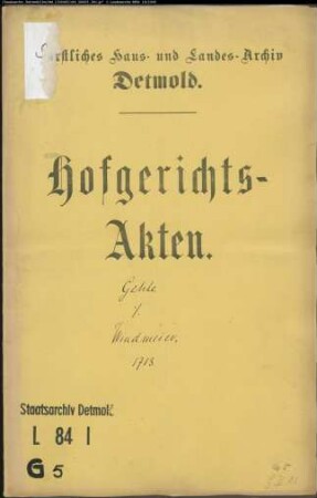 Gehle, Bernd, Bürgermeister zu Lage gegen Windmeier und Sültemeier - Schuldforderung