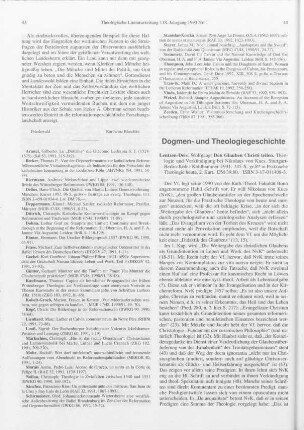 Dogmen- und Theologiegeschichte
