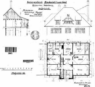 Freudenstadt Hbf: Empfangsgebäude Dachausbauten Grundriß,Schnitt,Ansicht