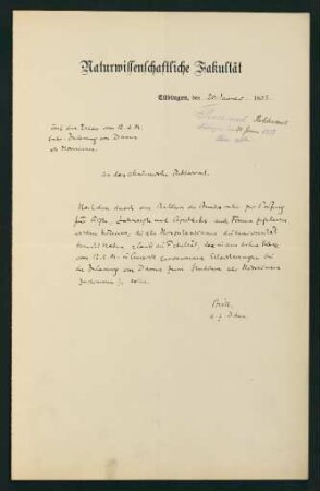 Beilage: Statement der naturwissenschaftlichen Fakultät
