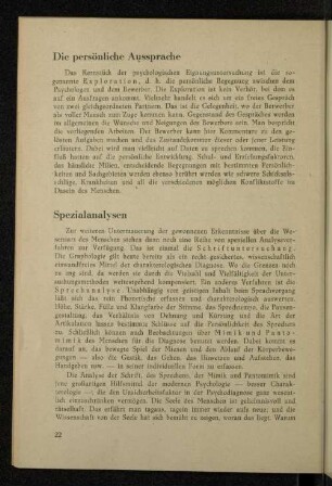 Die persönliche Aussprache