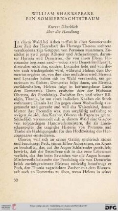 William Shakespeare Ein Sommernachtstraum