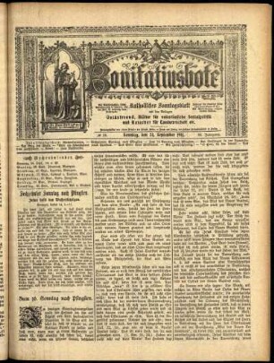 Erste Ausgabe vom Sonntag, den 24. September 1911.