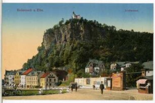 Bodenbach a. Elbe. Schäferwand mit Bergschloß (1905) und Eisenbahntunnel