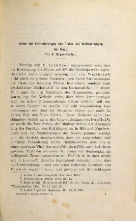 Zeitschrift für physiologische Chemie, 5. 1881